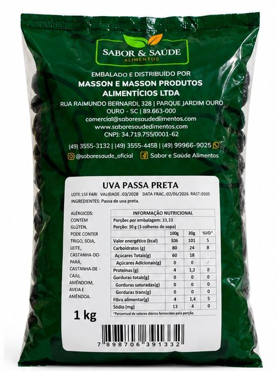 Uva Passa Preta 1kg