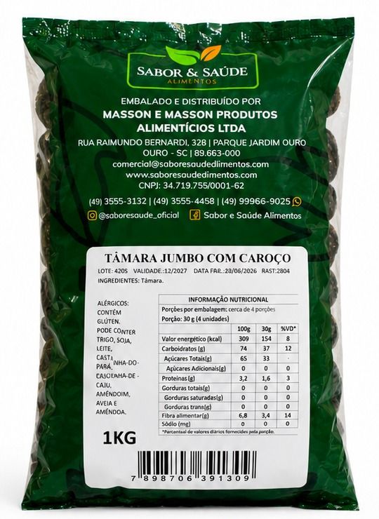 Tâmara Jumbo com Caroço 1kg