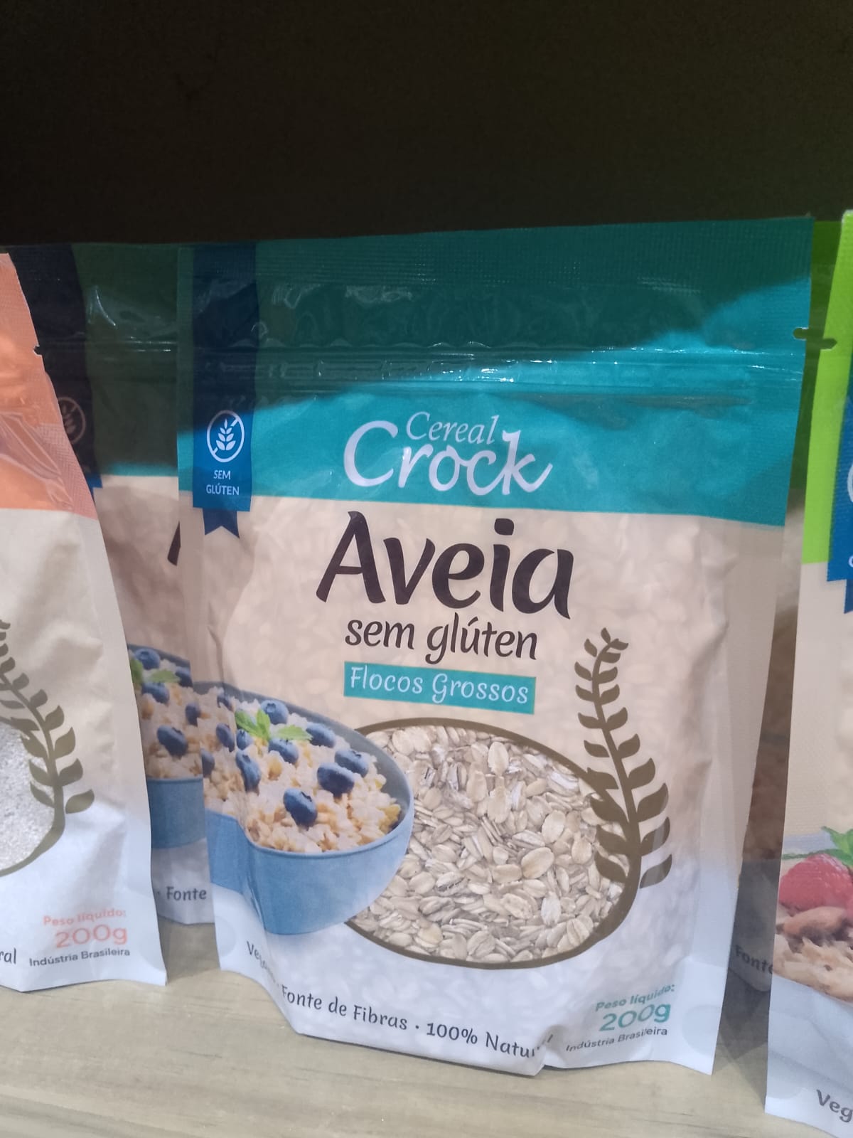 Aveia Sem Glúten — Flocos Grossos — Cereal Crock